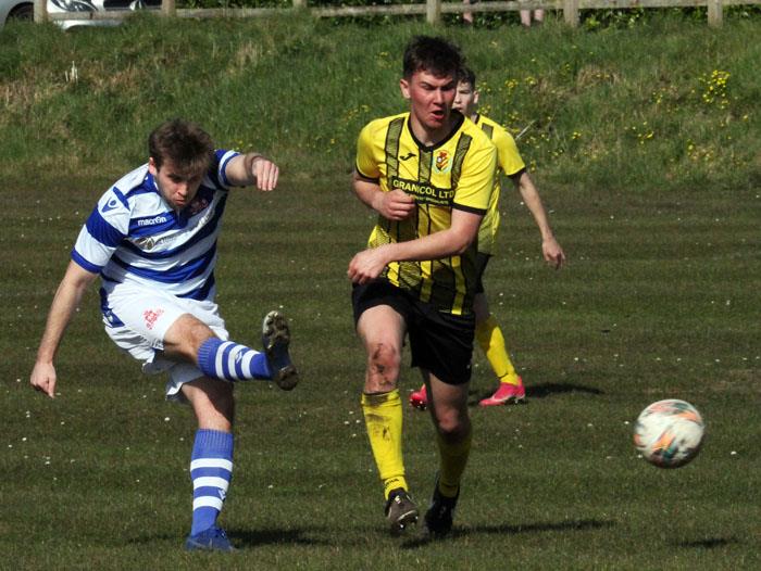 Lloyd Hughes scored for Kilgetty against the Saints Lloyd Hughes scored for Kilgetty against the Saints